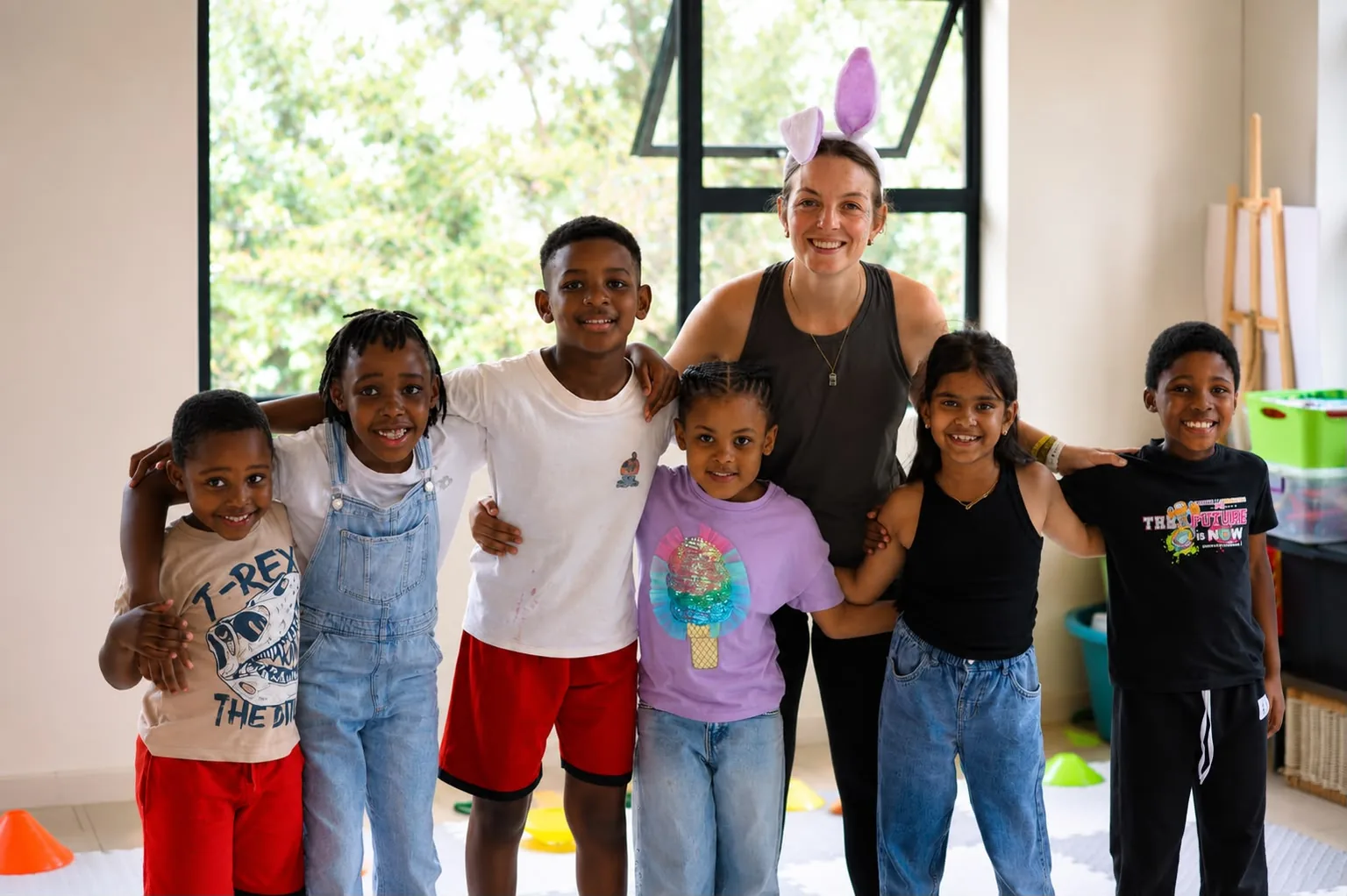 Karli Ceronio with children at Panda Play